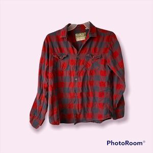 Counter intelligence plaid flannel men shirt size large
